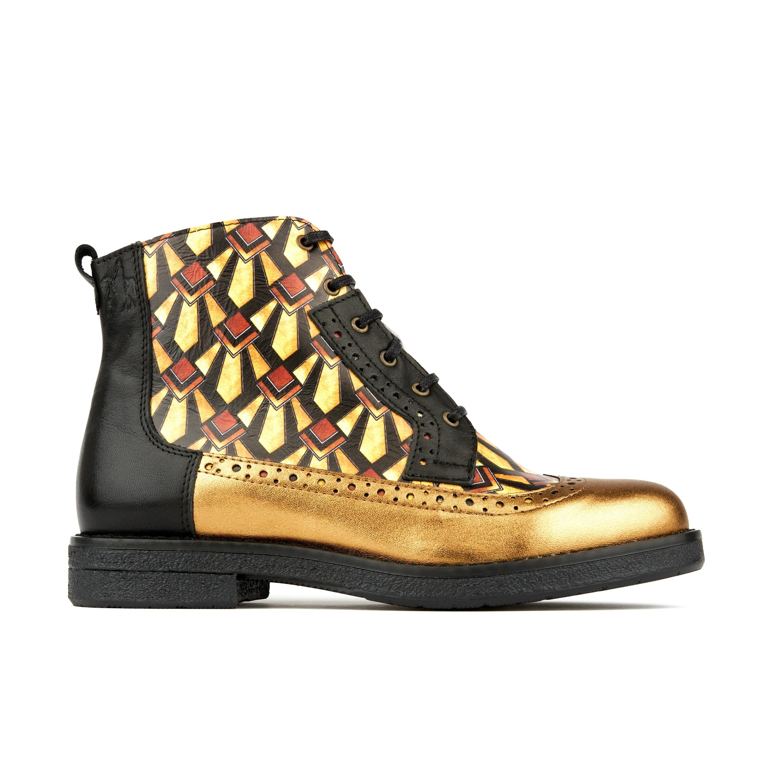 Hatter - Black & Gold Zelda | Womens Ankle Boots | Embassy London USA