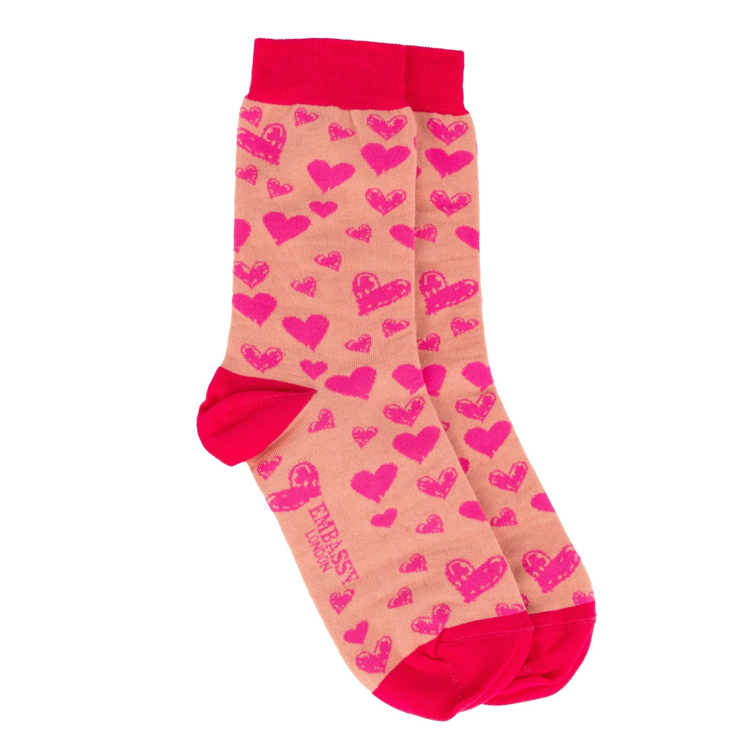 Socktopus - Pink Mix Pastel - Women's 3 pack cotton crew socks size UK 3 to 7 in pink mix Womens Socks Embassy London 