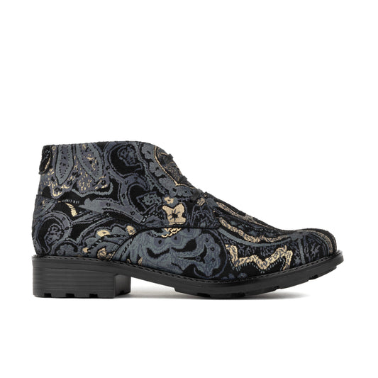 Laviva - Black & Grey & Gold Womens Ankle Boots Embassy London 