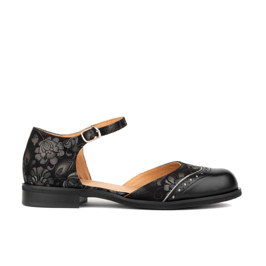 Gigot - Black Emboss Womens Sandals Embassy London 