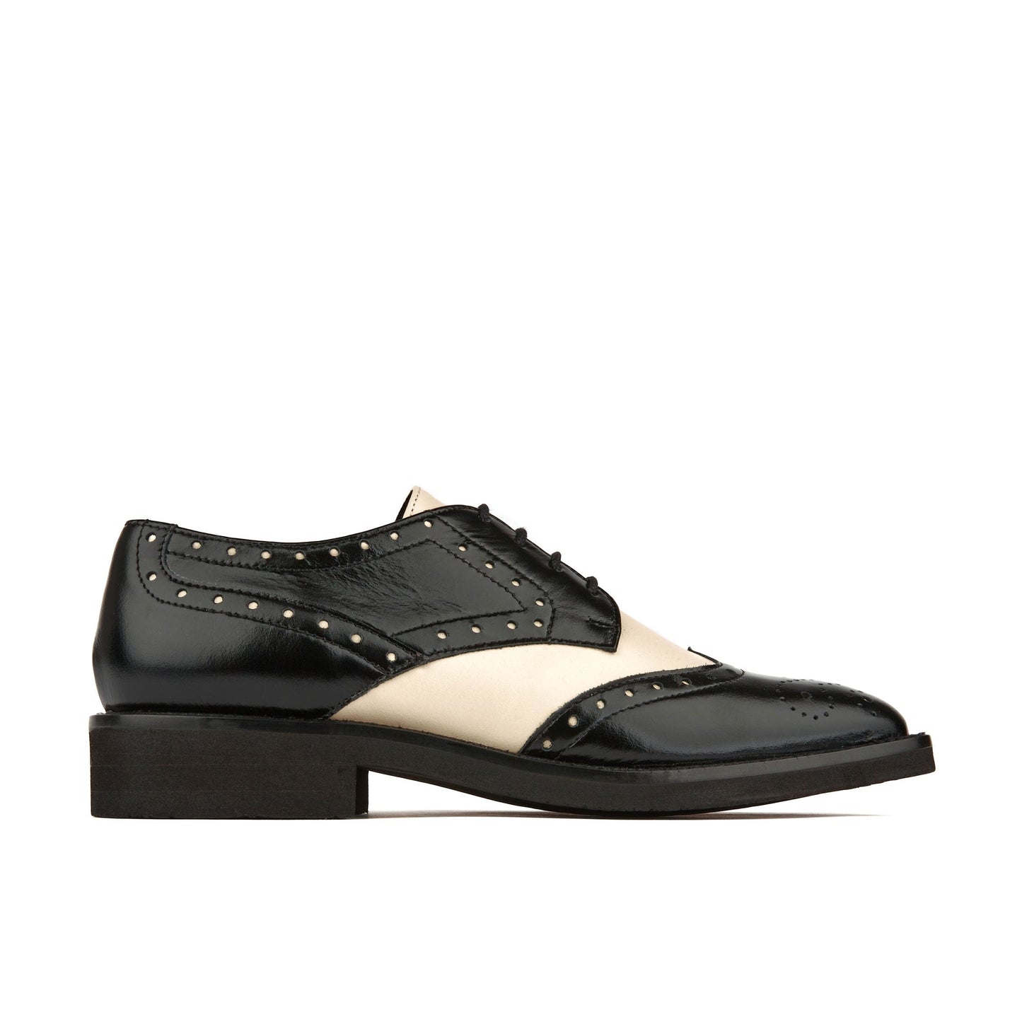 Eton Black & Cream | Womens Oxford Shoes | Embassy London USA