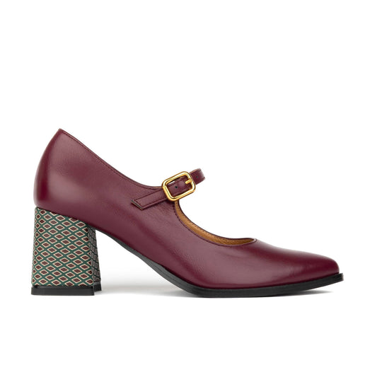 Hyde - Burgundy & Green Diamond Womens Heels Embassy London 