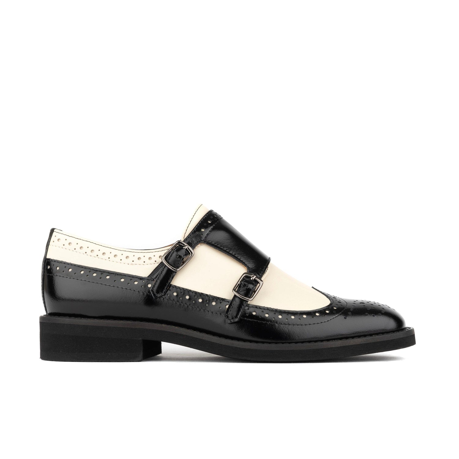 black and cream dress shoes Embassy London USA Women's Eton Wingtip Derby - Black - Lace-ups