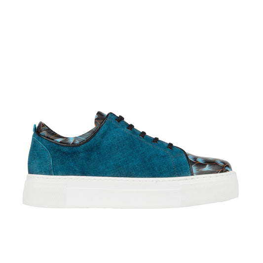 Camila - Blue & Blue Flowers Womens Trainers Embassy London 