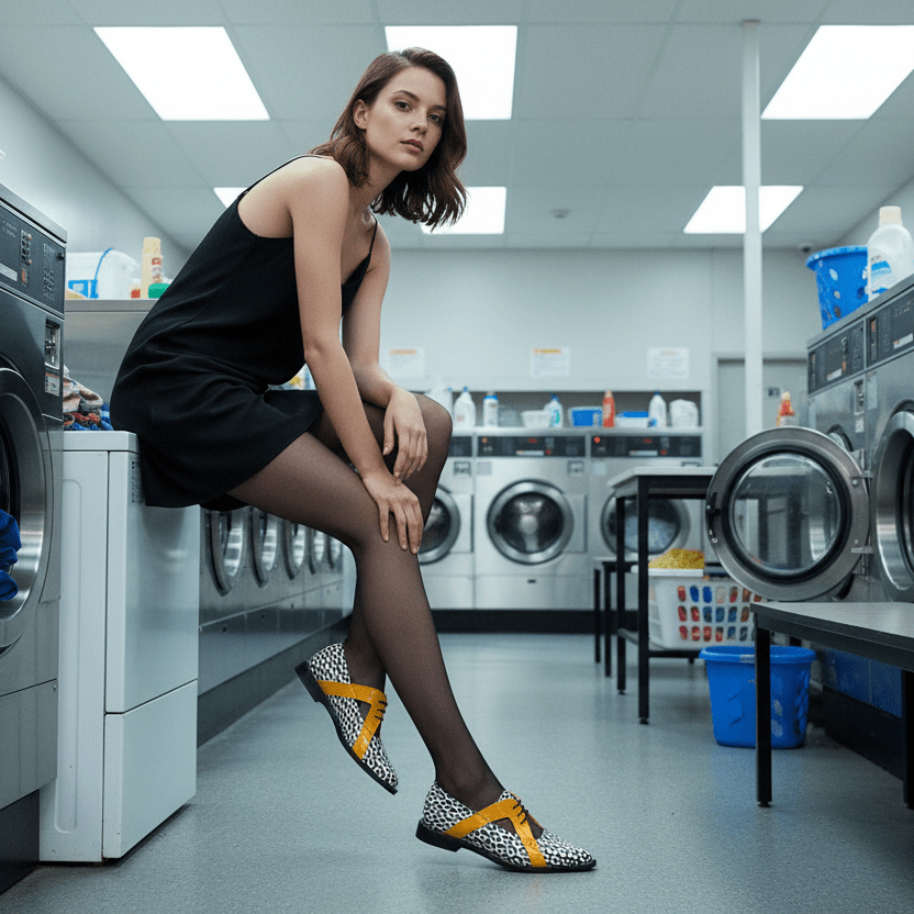 Harlowe - Black & White Hexa & Yellow Womens Shoes Embassy London 