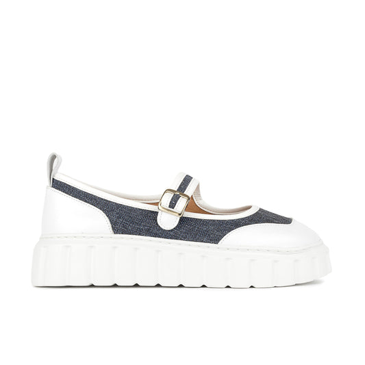 Sophie - Denim & White Womens Sandals Embassy London 