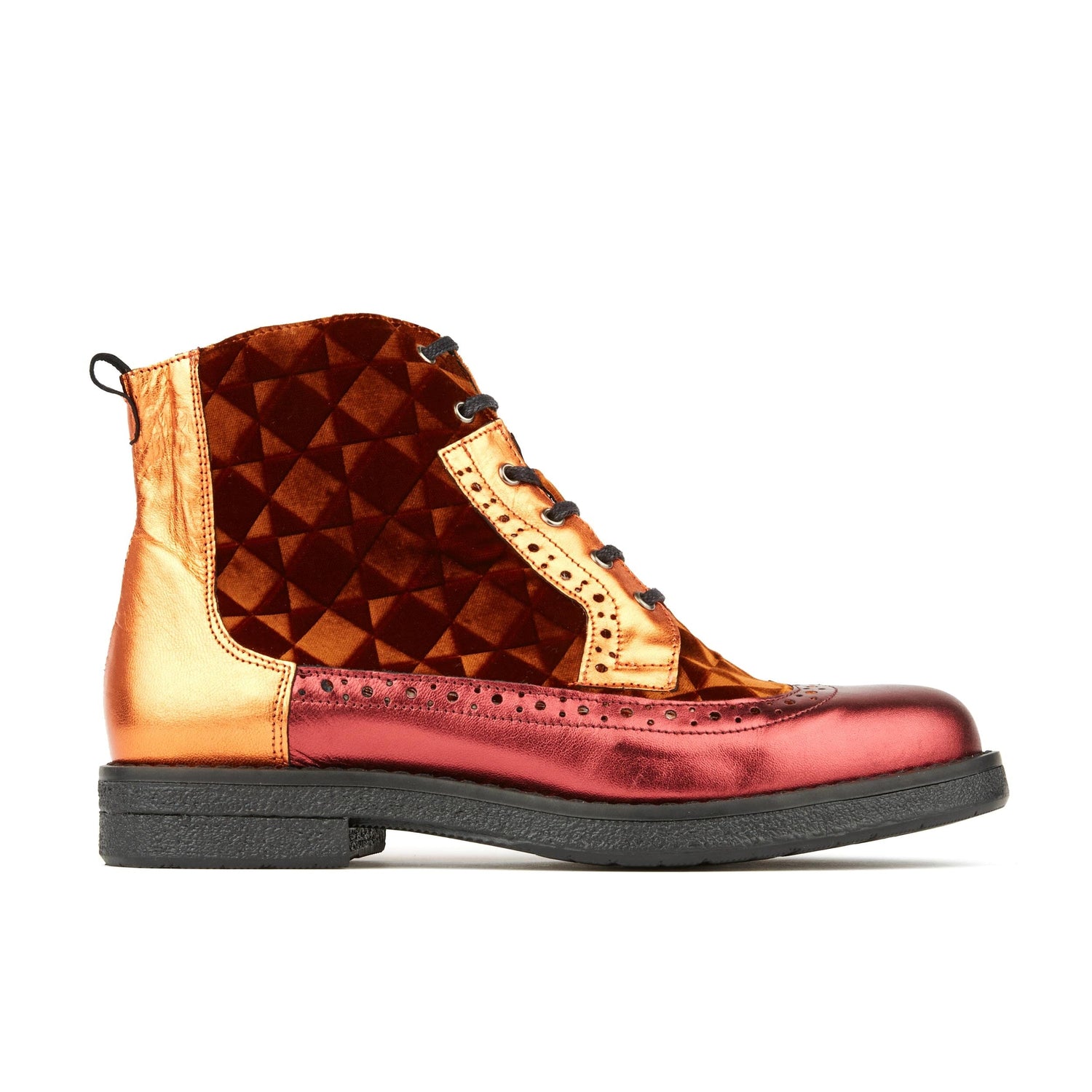 Hatter - Bronze Velvet Womens Ankle Boots Embassy London 