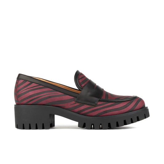 Nancy - Burgundy & Black Womens Loafers Embassy London 