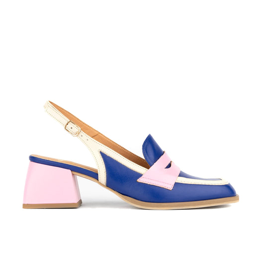 Diana - Blue & Cream & Pink Womens Heels Embassy London 