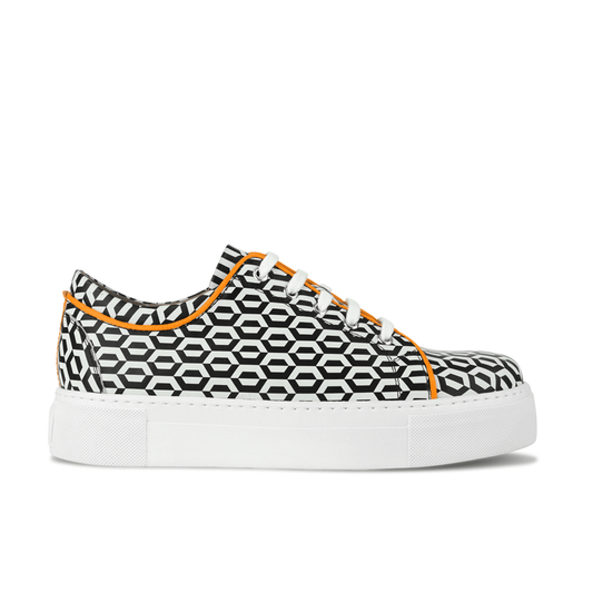 Camila - Black & White Hexa Womens Trainers Embassy London 