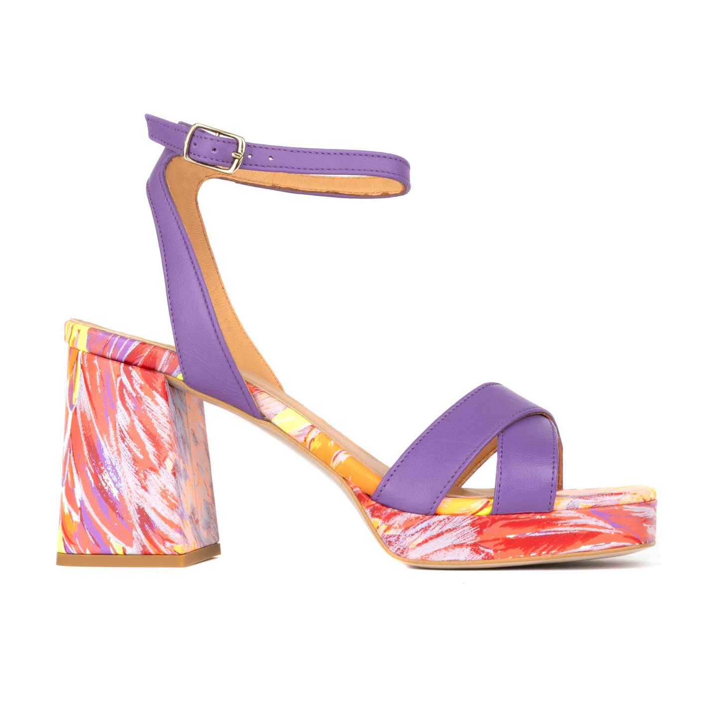 Long Beach - Purple & Bright Flamingo Womens Heels Embassy London 