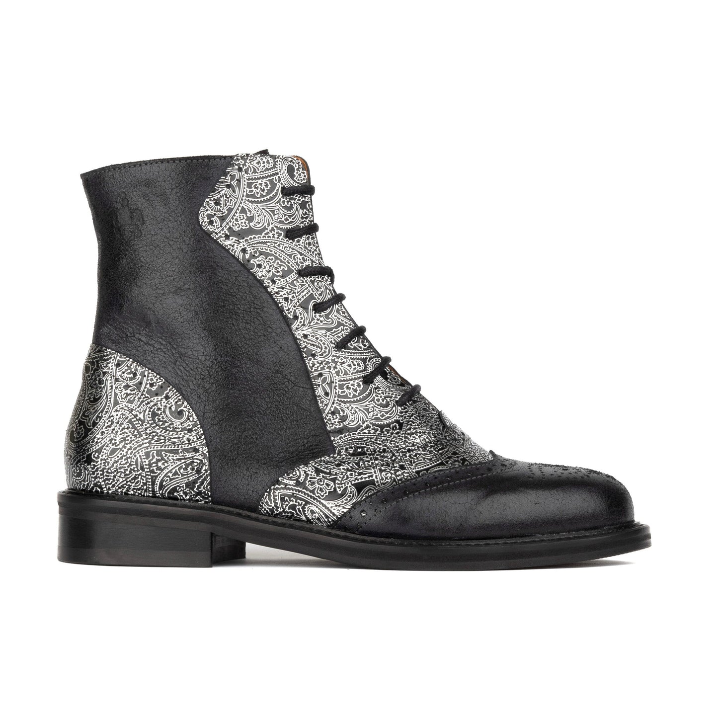 Brick Lane Boots - Black & Silver Womens Ankle Boots Embassy London 