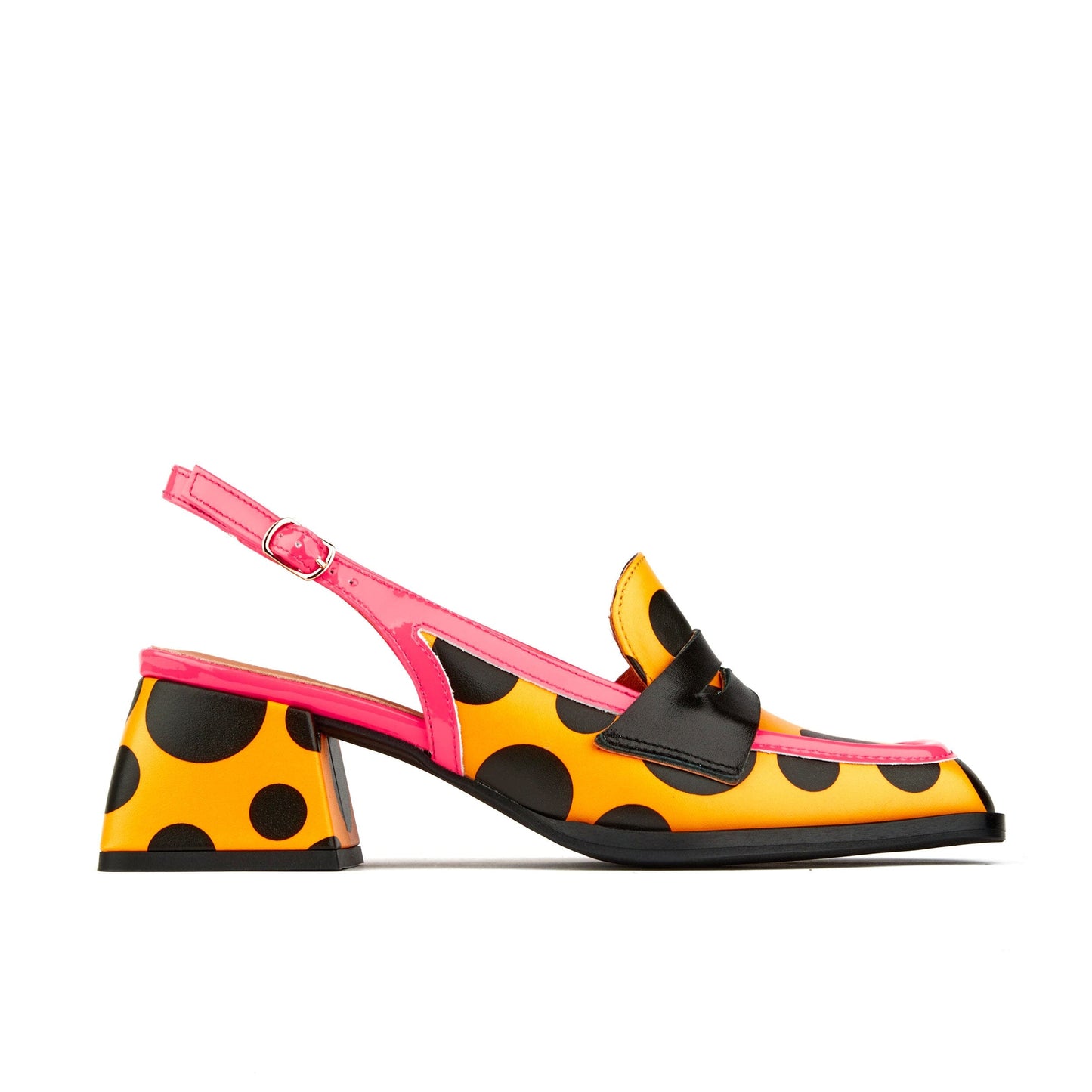 Diana High - Black & Orange Polka Womens Heels Embassy London 