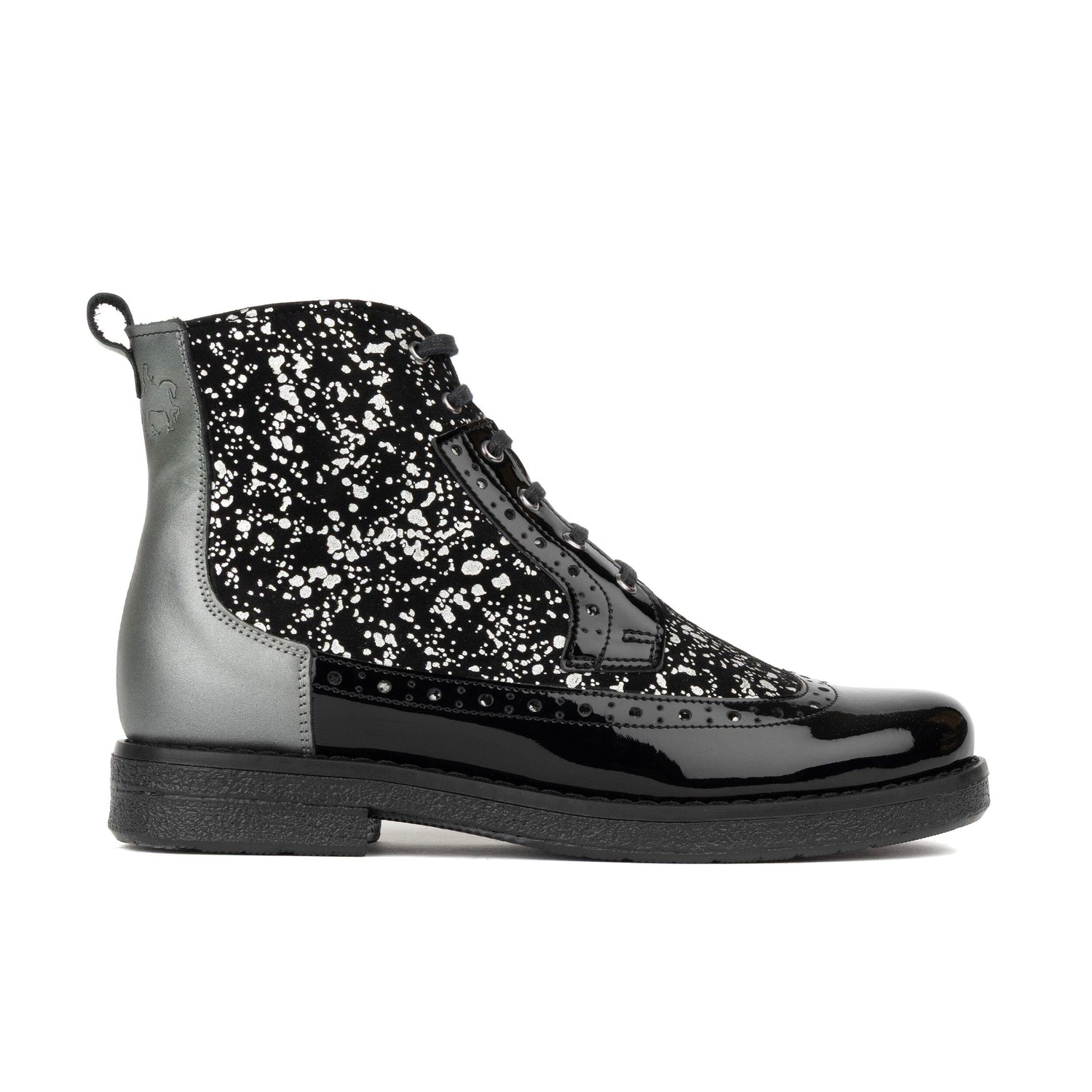 Hatter - Black & Silver Drops Womens Ankle Boots Embassy London 