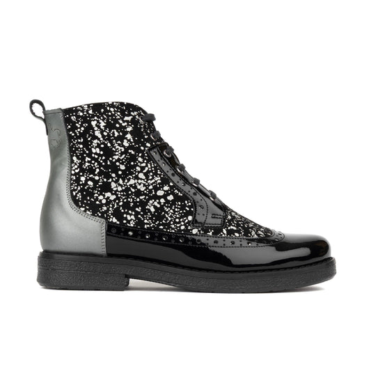 Hatter - Black & Silver Drops Womens Ankle Boots Embassy London 