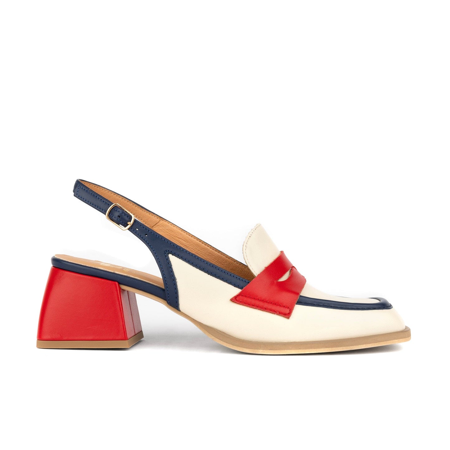 Diana - Cream & Red & Blue Womens Heels Embassy London 