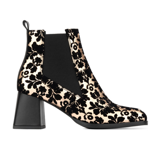 Claudia Mini - Black & Rose Gold Womens Ankle Boots Embassy London 