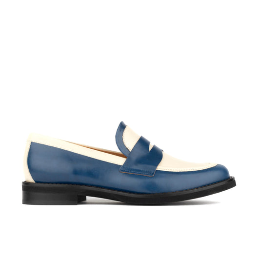 Kay - Navy & Cream Womens Loafers Embassy London 