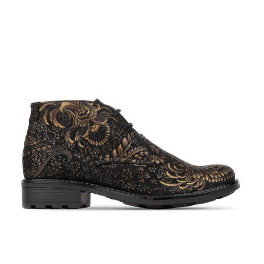Laviva - Black & Gold Womens Ankle Boots Embassy London 