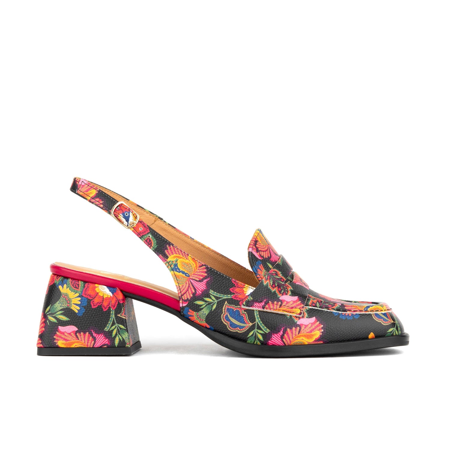 Diana - Black & Red Flowers Womens Heels Embassy London 