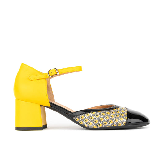 Kemi - Black & Yellow Womens Heels Embassy London 