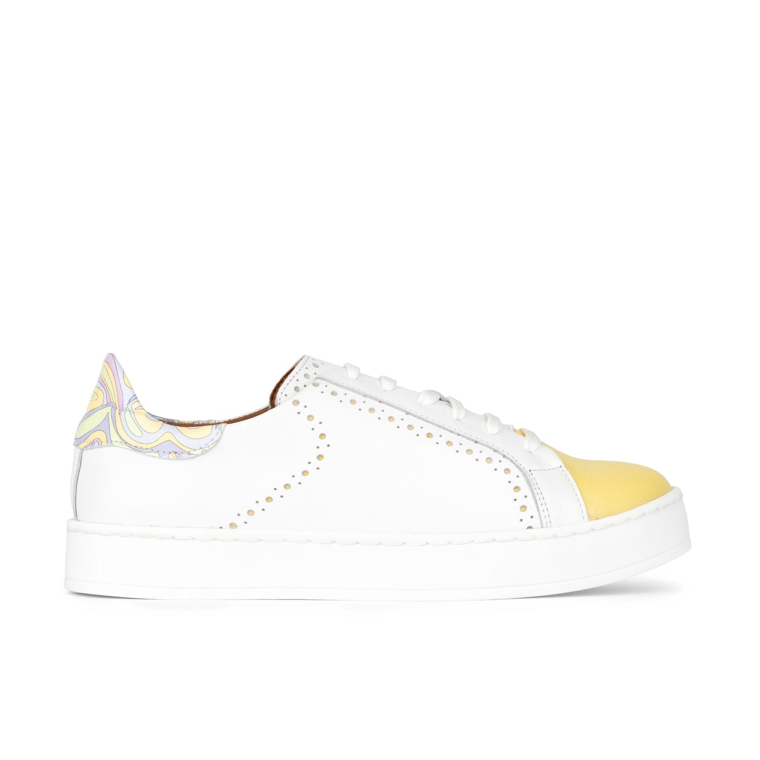 Serena - White & Yellow & Pastel Multi Womens Trainers Embassy London 