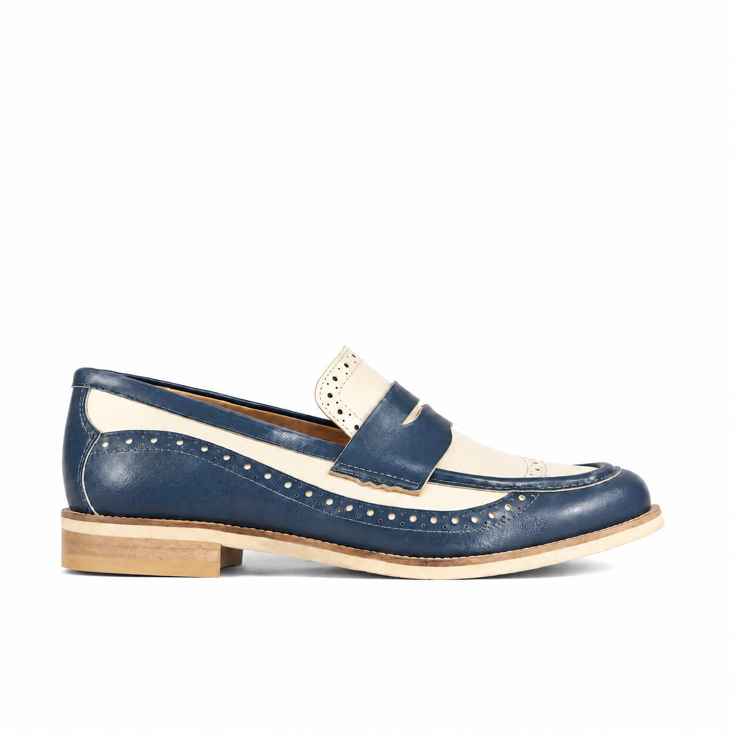 Angelina - Navy & Cream