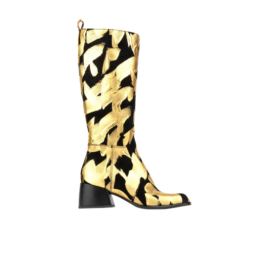 GoGo - Gold & Black Womens Tall Boots Embassy London 