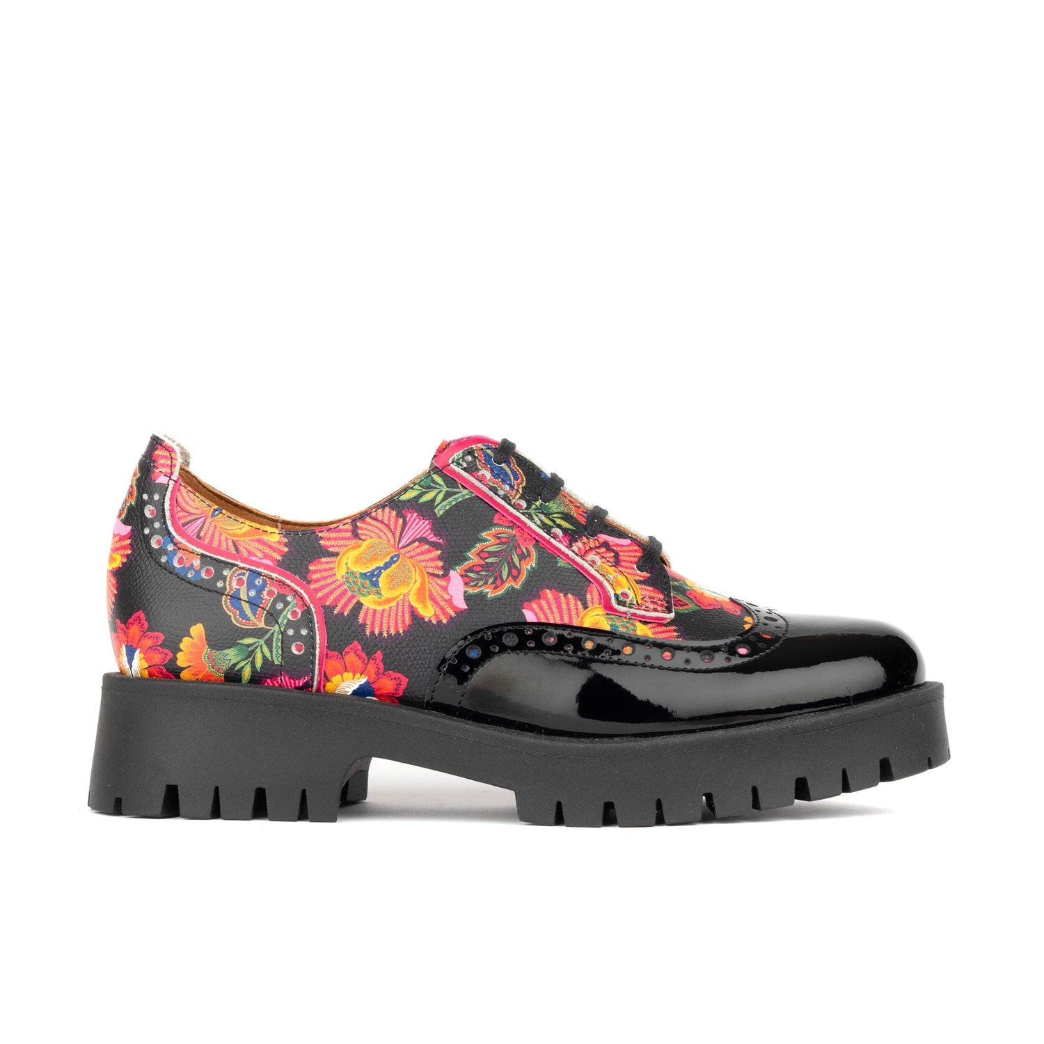 Women’s Platform Oxford Shoes Black Red Floral Embassy London Artisan UK 4 / EU 37 / US 6