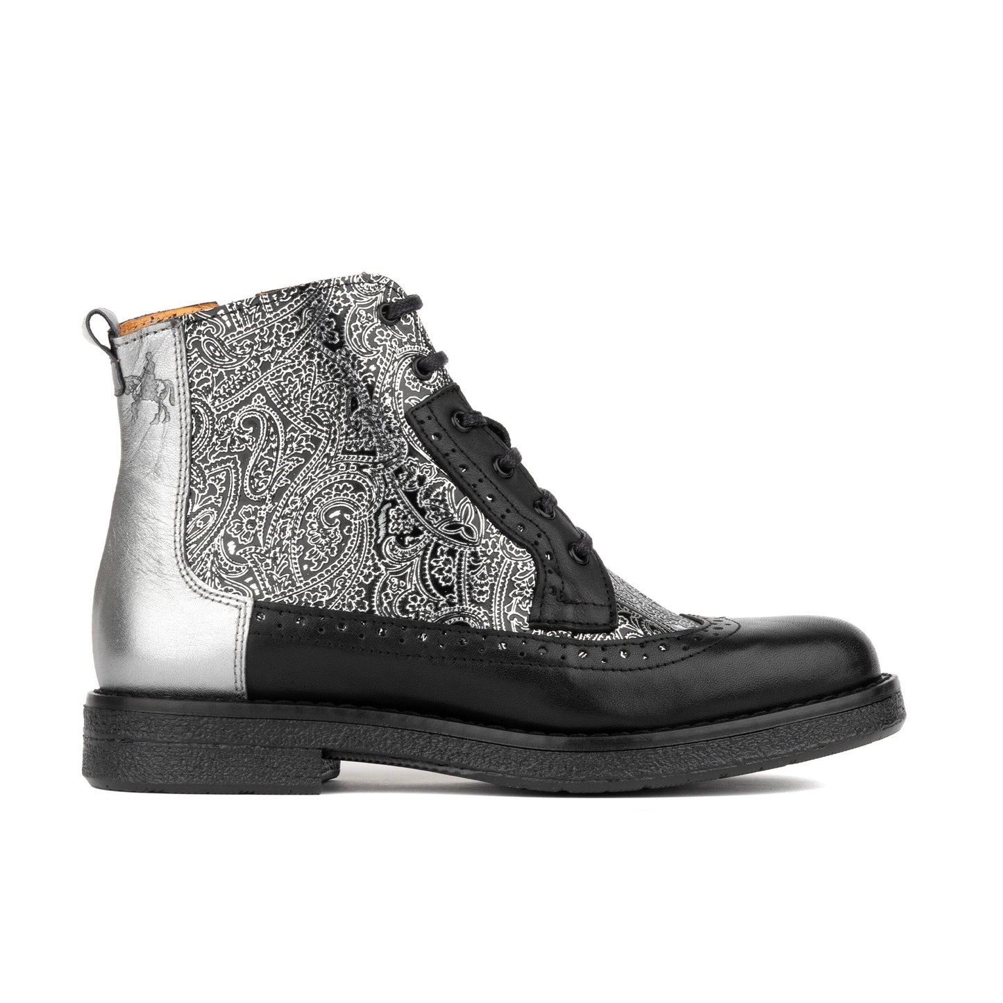 Hatter - Black & Silver Womens Ankle Boots Embassy London 