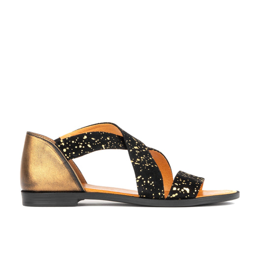 Tucan - Black & Gold Drops Womens Sandals Embassy London 