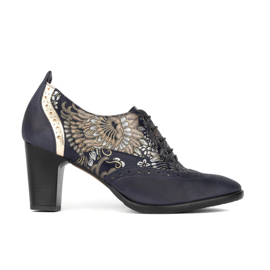 Casino - Blue & Silver Paisley Womens Heels Embassy London 
