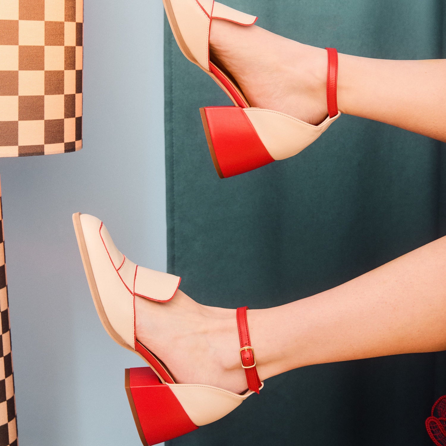 Mayfair - Red & Cream Womens Heels Embassy London 