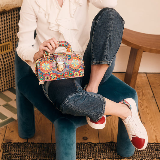 Serena - Red & Signature Print Womens Trainers Embassy London 