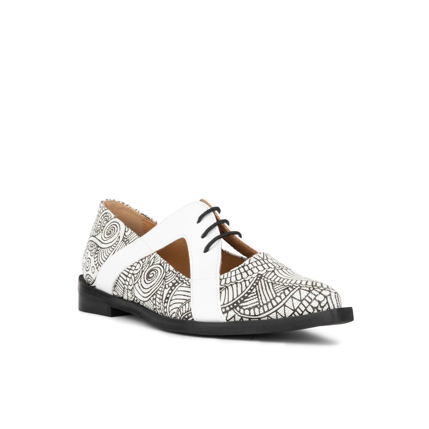 Harlowe - Black & White & Graphic Print Womens Shoes Embassy London 