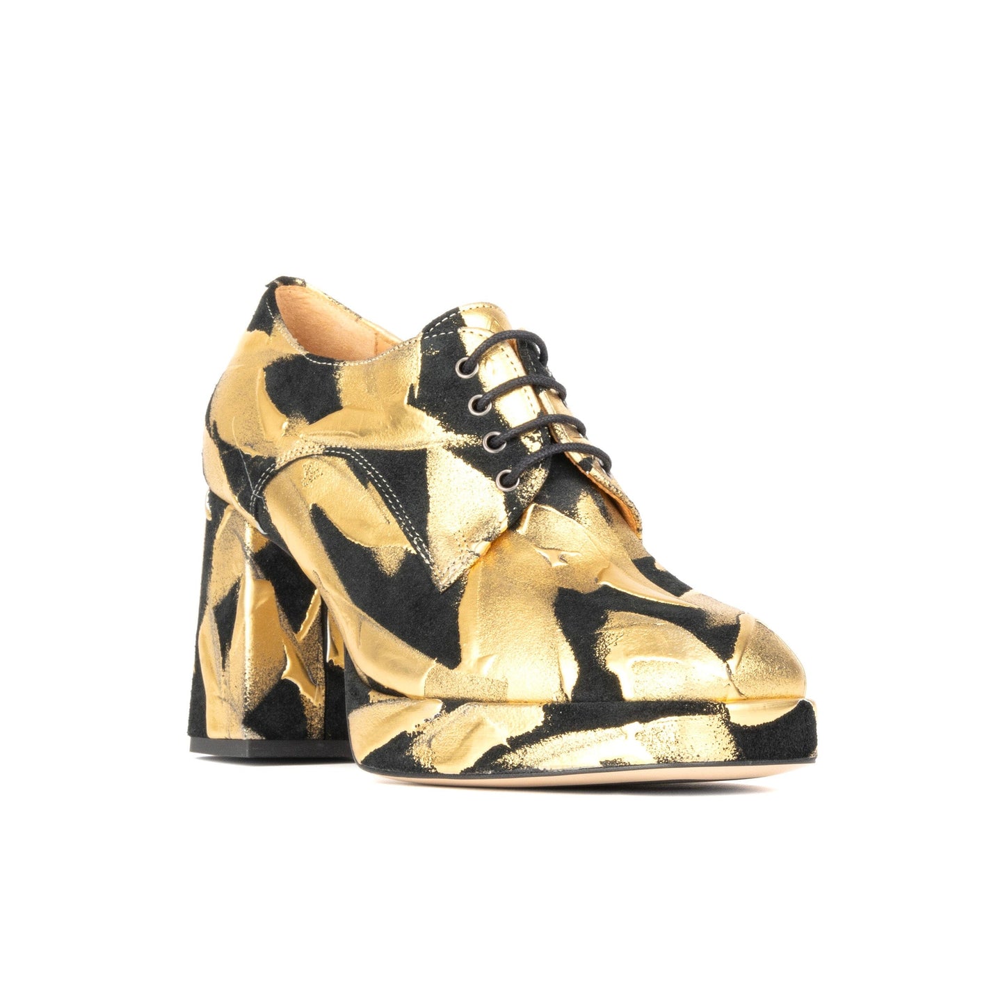 Roulette Platform - Gold & Black Womens Heels Embassy London 