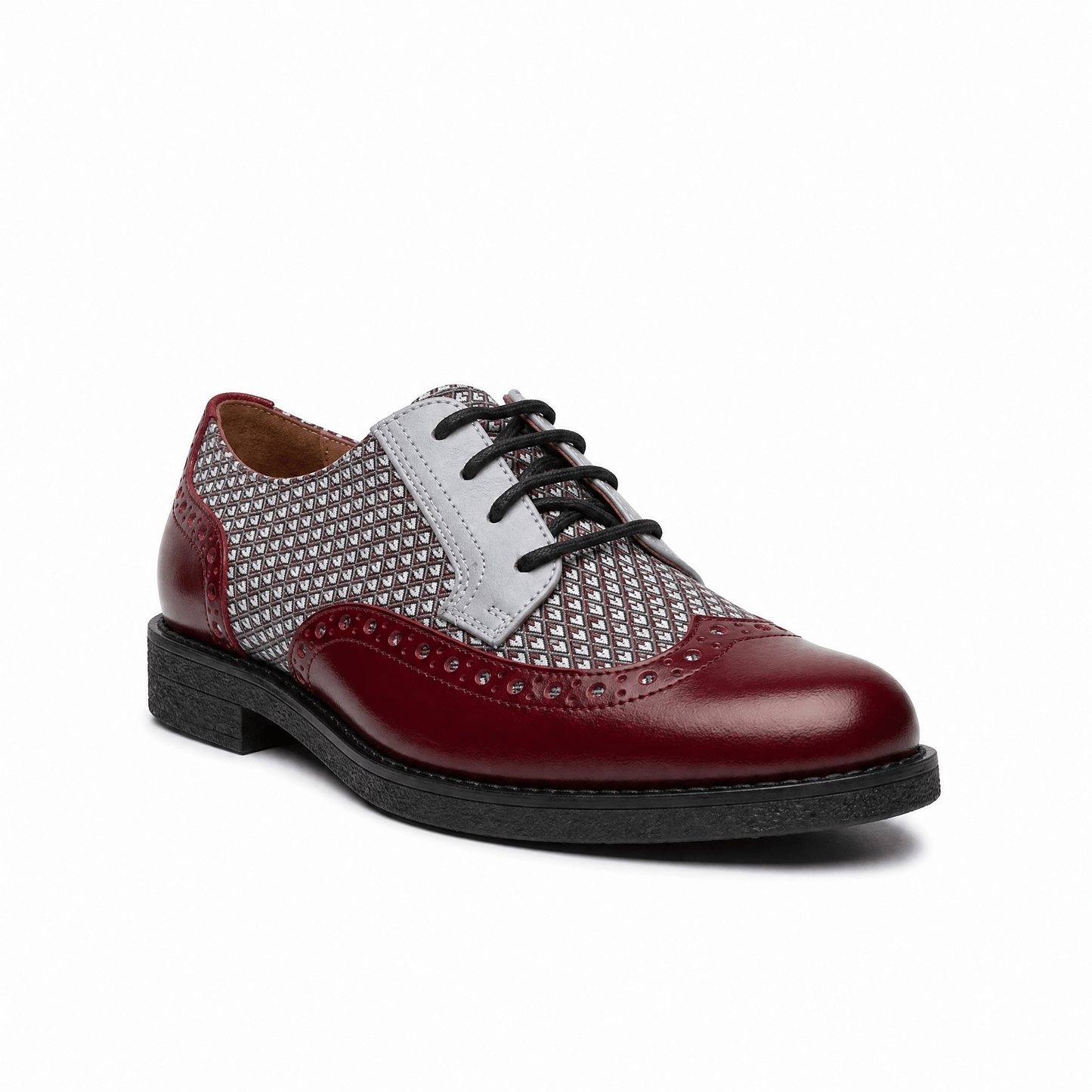 The Artist - Burgundy & Light Blue Diamonds Womens Shoes Embassy London 