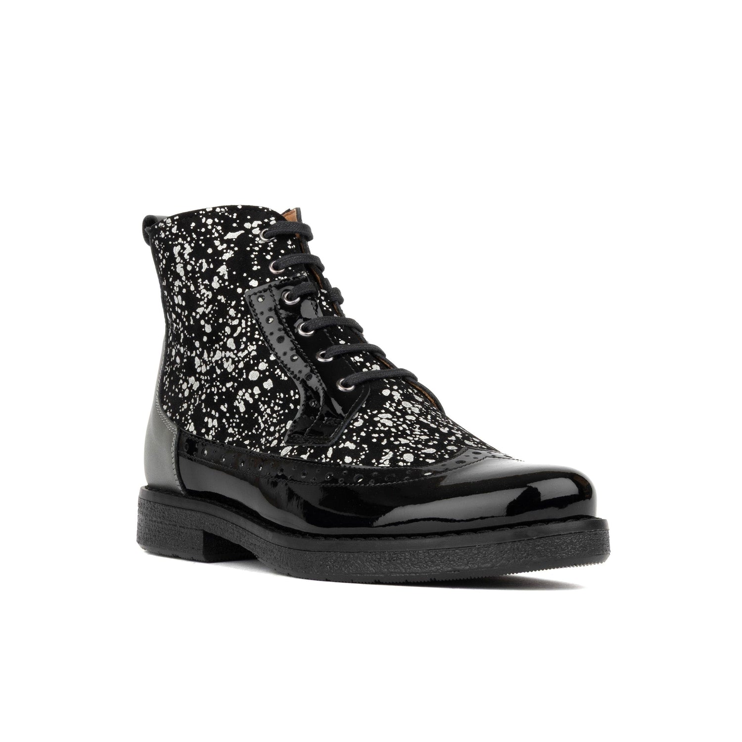 Hatter - Black & Silver Drops Womens Ankle Boots Embassy London 