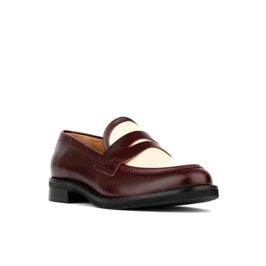Kay - Burgundy & Cream Womens Loafers Embassy London 