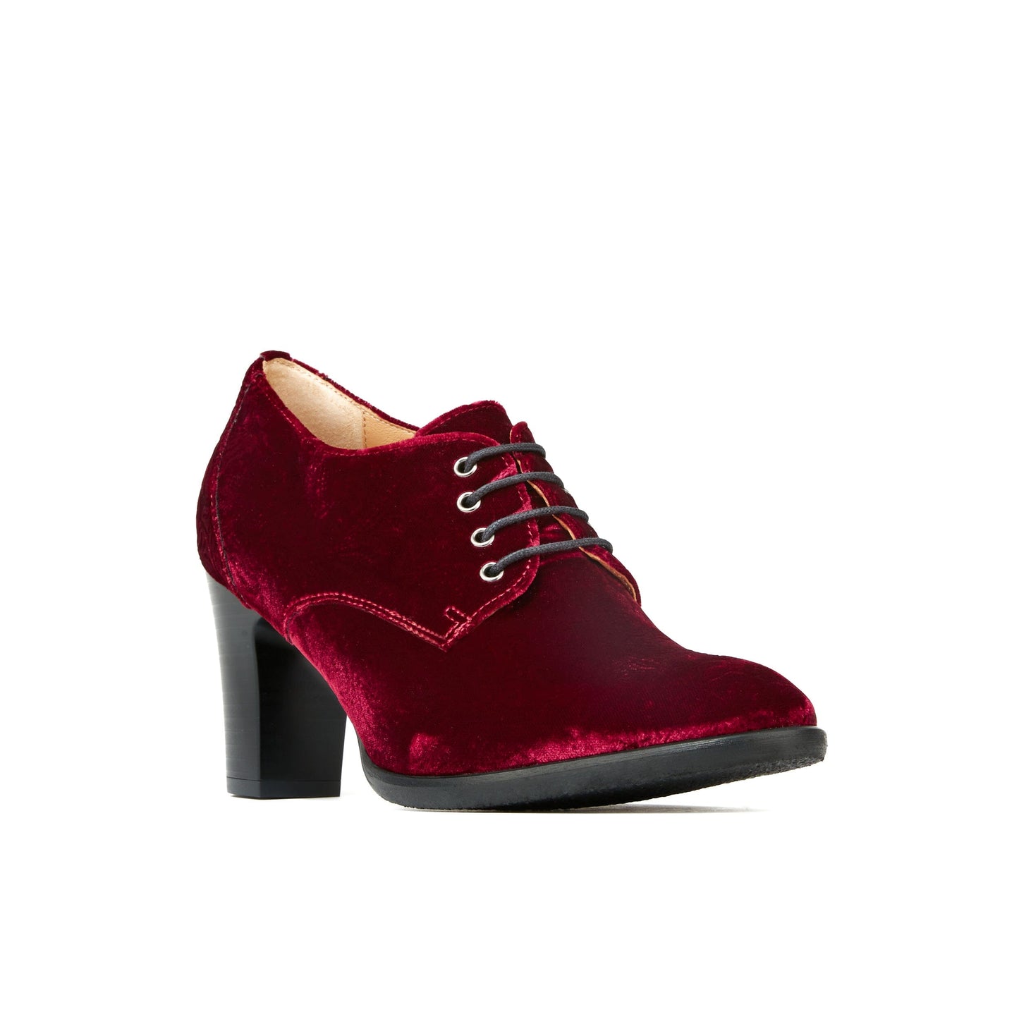 Roulette - Burgundy Paisley Velvet Womens Heels Embassy London 