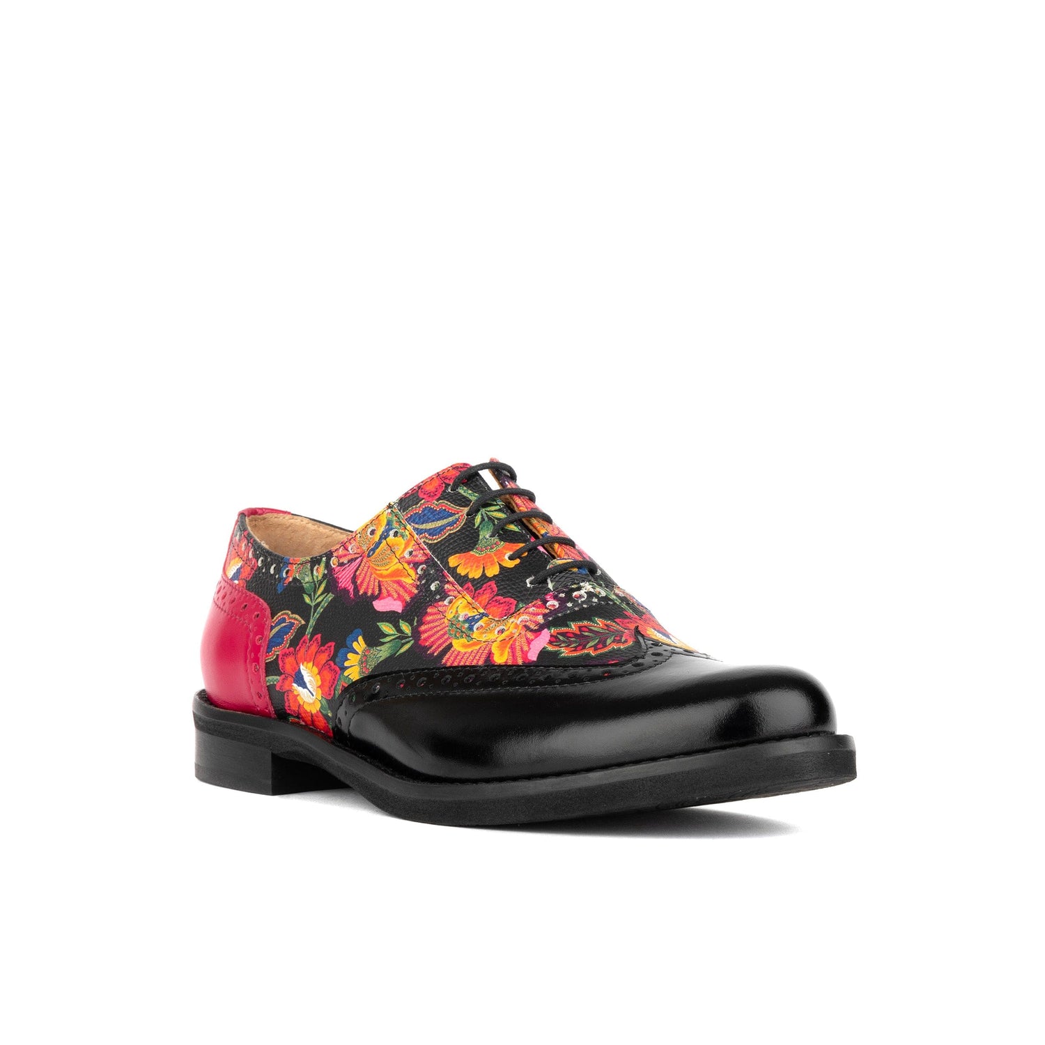 Vivienne - Black & Red Flowers Womens Shoes Embassy London 