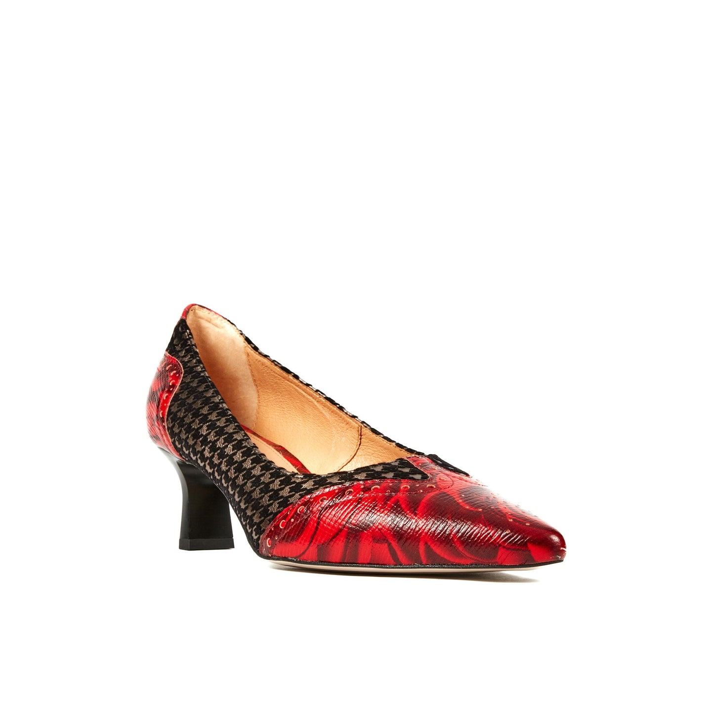 Marie - Red Rose & Houndstooth Womens Heels Embassy London 