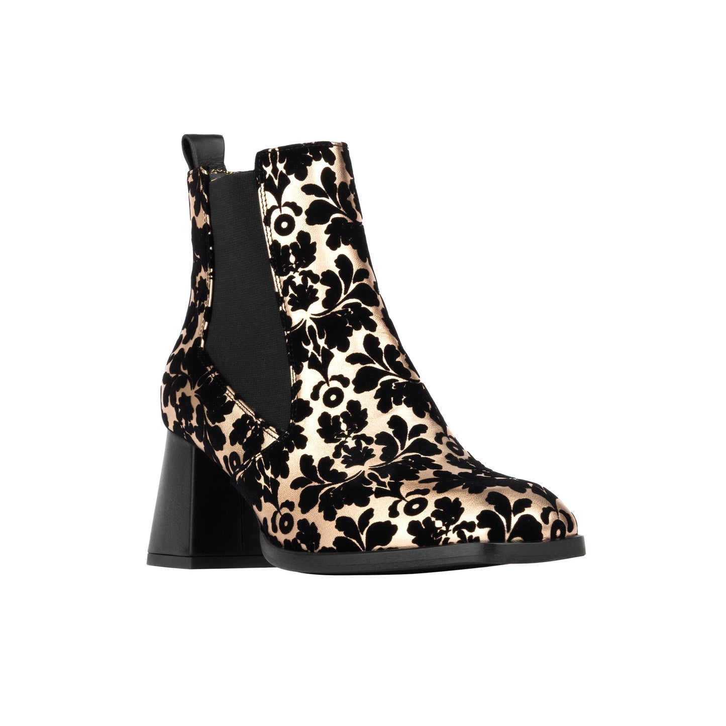 Claudia Mini - Black & Rose Gold Womens Ankle Boots Embassy London 