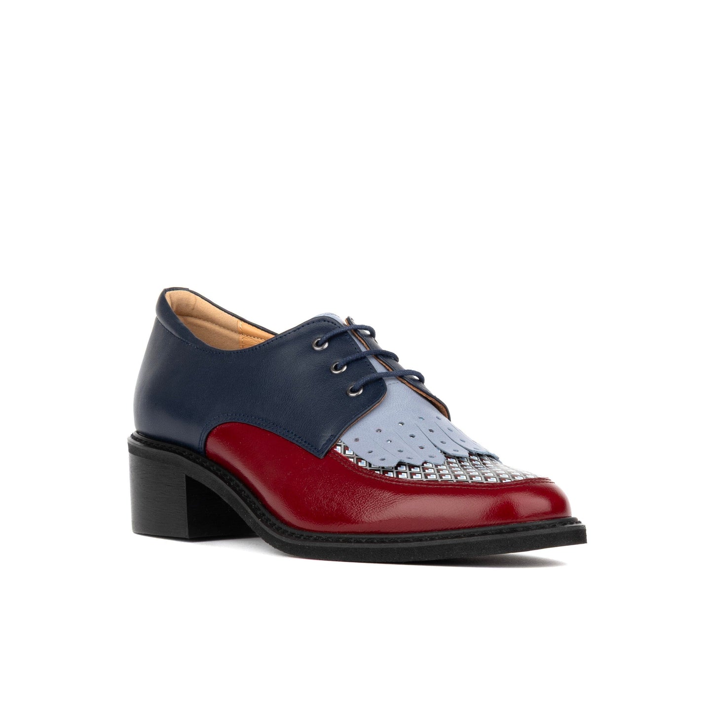 Retro Tone - Burgundy & Violet & Green Diamonds Womens Heels Embassy London 