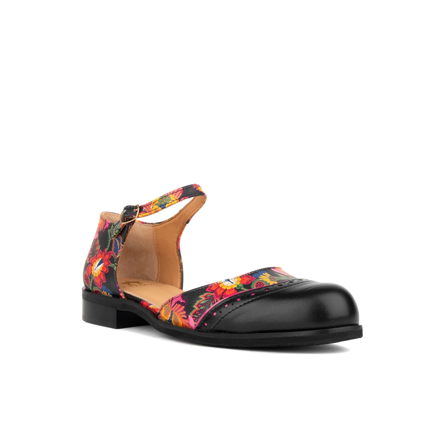 Gigot - Black & Red Flowers Womens Sandals Embassy London 