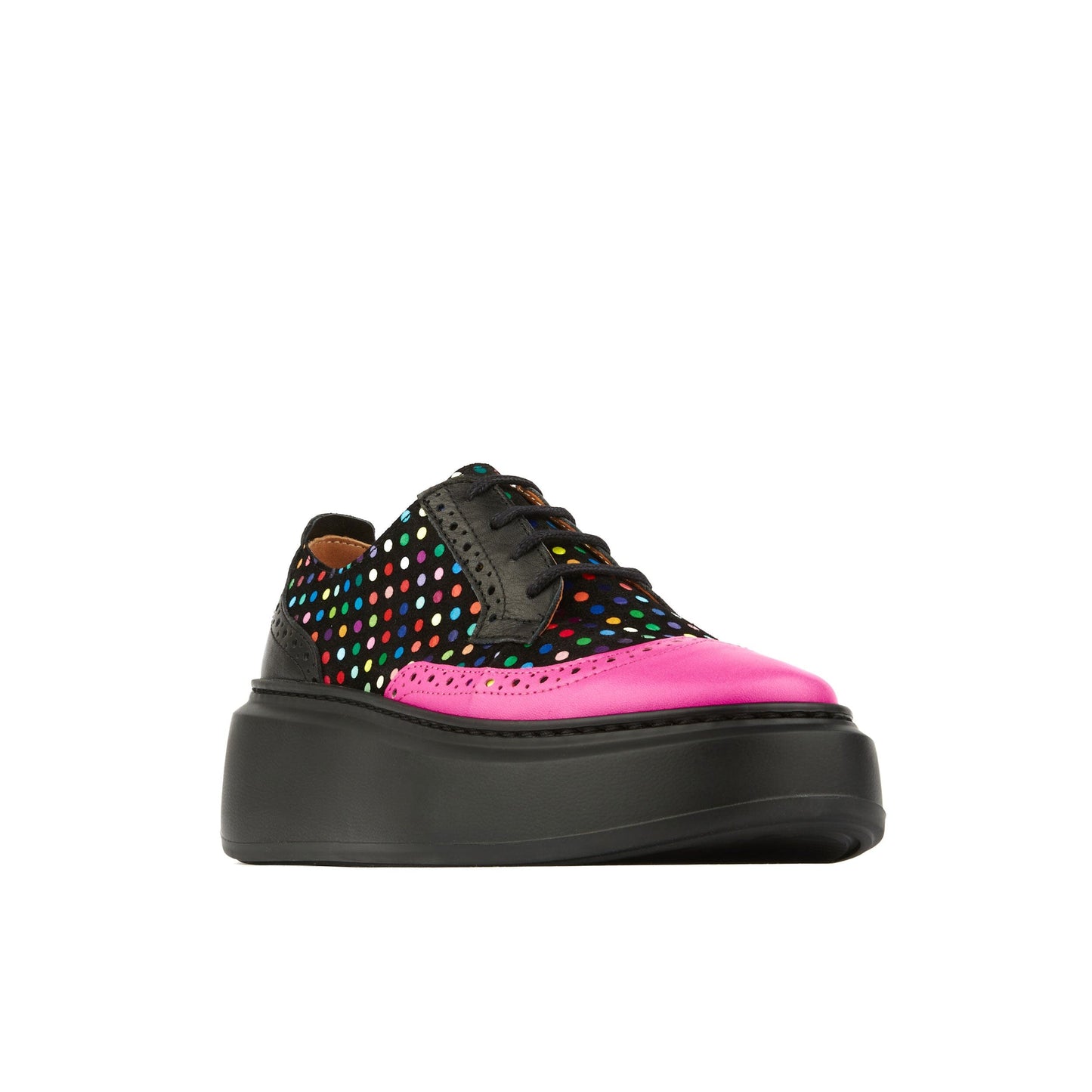 Artist Abba - Black & Pink & Multi Disco Dots Womens Designer Sneakers Embassy London 