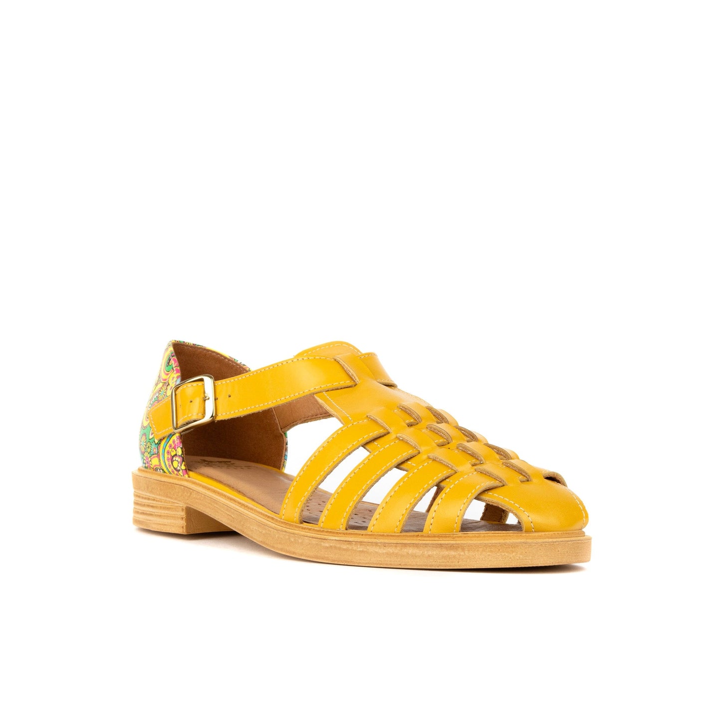 Sandy - Yellow & Festival Print Womens Sandals Embassy London 