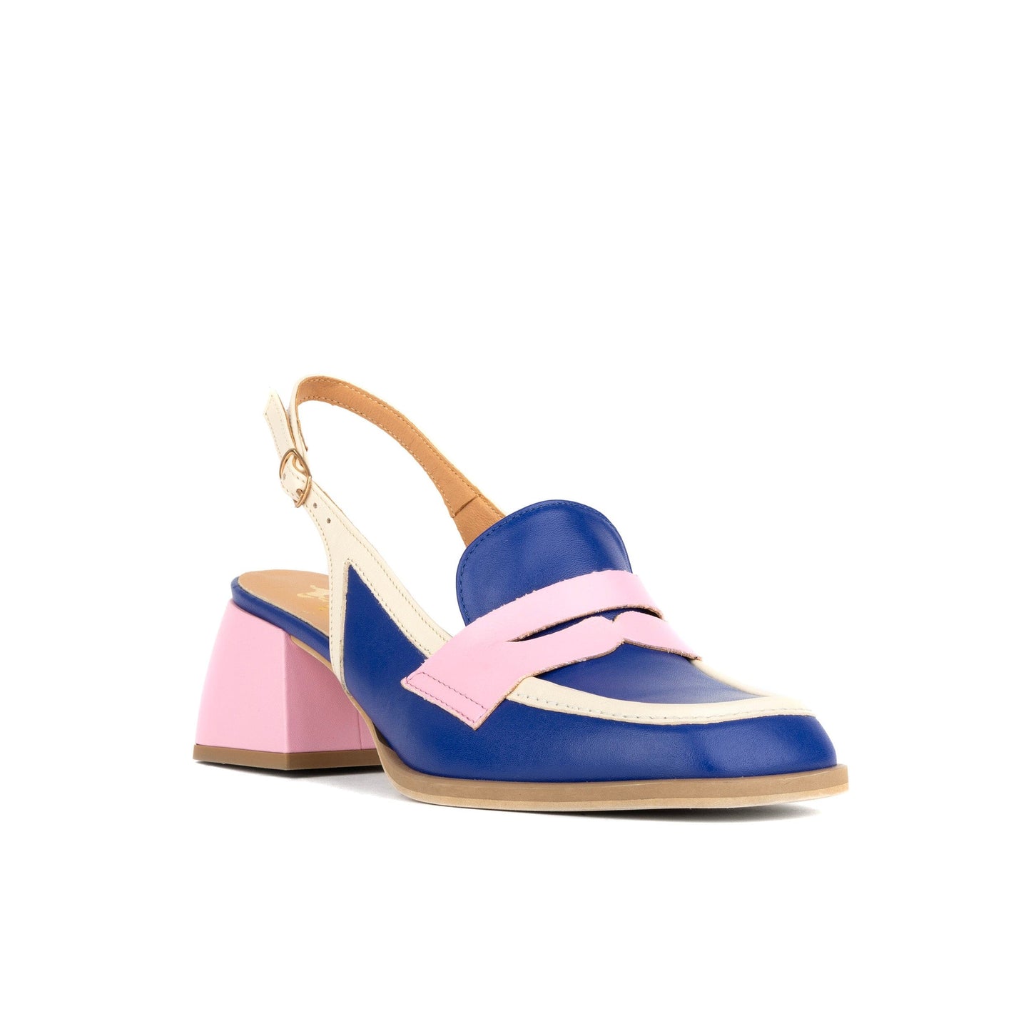 Diana - Blue & Cream & Pink Womens Heels Embassy London 