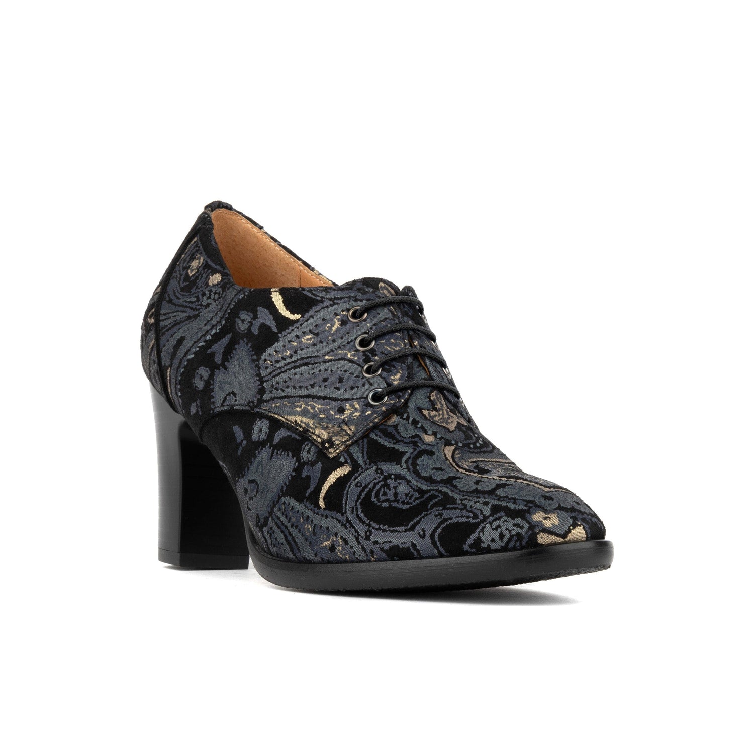 Roulette - Black & Grey & Gold Womens Heels Embassy London 