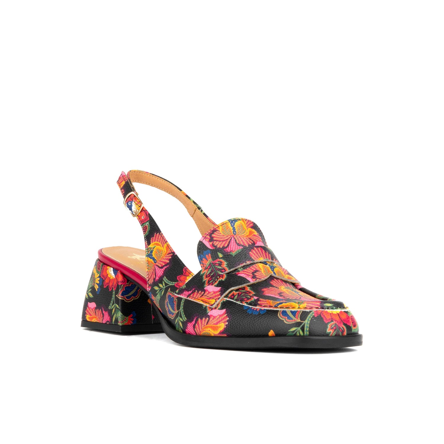 Diana - Black & Red Flowers Womens Heels Embassy London 